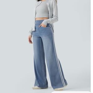 Halara Flex High Waisted, Striped, Wide Leg Jeans